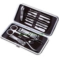thumbnail image 3 of Simyoung 12 Piece Stainless Steel Manicure and Pedicure Cuticle Nail Toenail Clippers Grooming Set with Portable Travel Case Beauty Care Products brown, 3 of 4