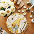 thumbnail image 2 of Round Placemats Gnome Sunflower Yellow 15 inch Set of 6 Table Mats for Dining Table Floral Leaves Vintage Heat Resistant Non-Slip Kitchen & Home Decorative Place Mat Set, 2 of 8