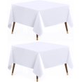 thumbnail image 1 of Kitchen White Rectangle Table Cloth 2 Pack [60x102 Inches] Nappe de Table Rectangulaire Machine Washable Polyester Table Cover for Dining, Picnic, Parties, Events, Weddings and Restaurants, 1 of 10