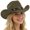 Army Green, variant on Western Style Cowboy Hat With Curved Brim For Outdoor Riding Suede Design Gray