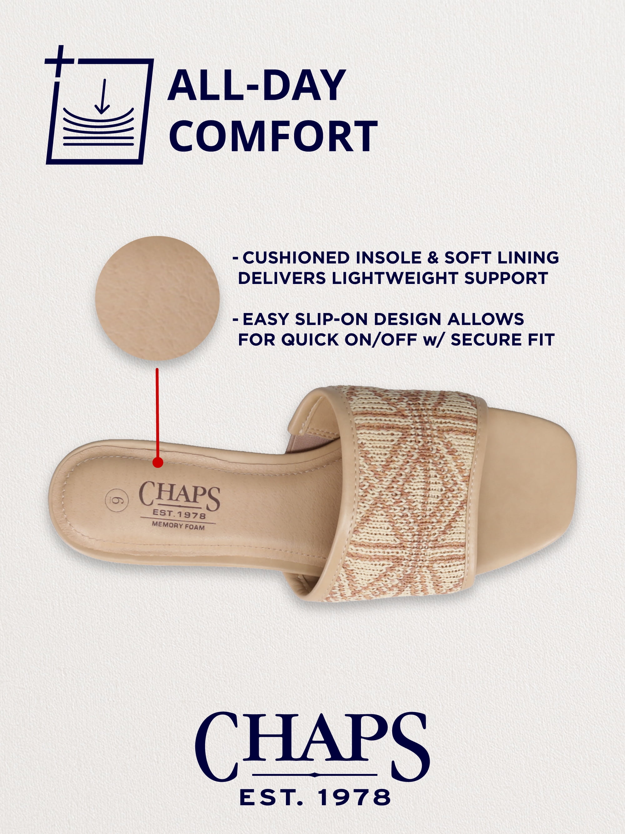 Chaps Women’s Penelope Block Heel Sandal