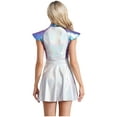 thumbnail image 3 of Hansber Costume pour Femmes Alien Halloween Cosplay Robe Disco Danse Holographique Astronaute Robe Spatiale Bleu m, 3 of 7