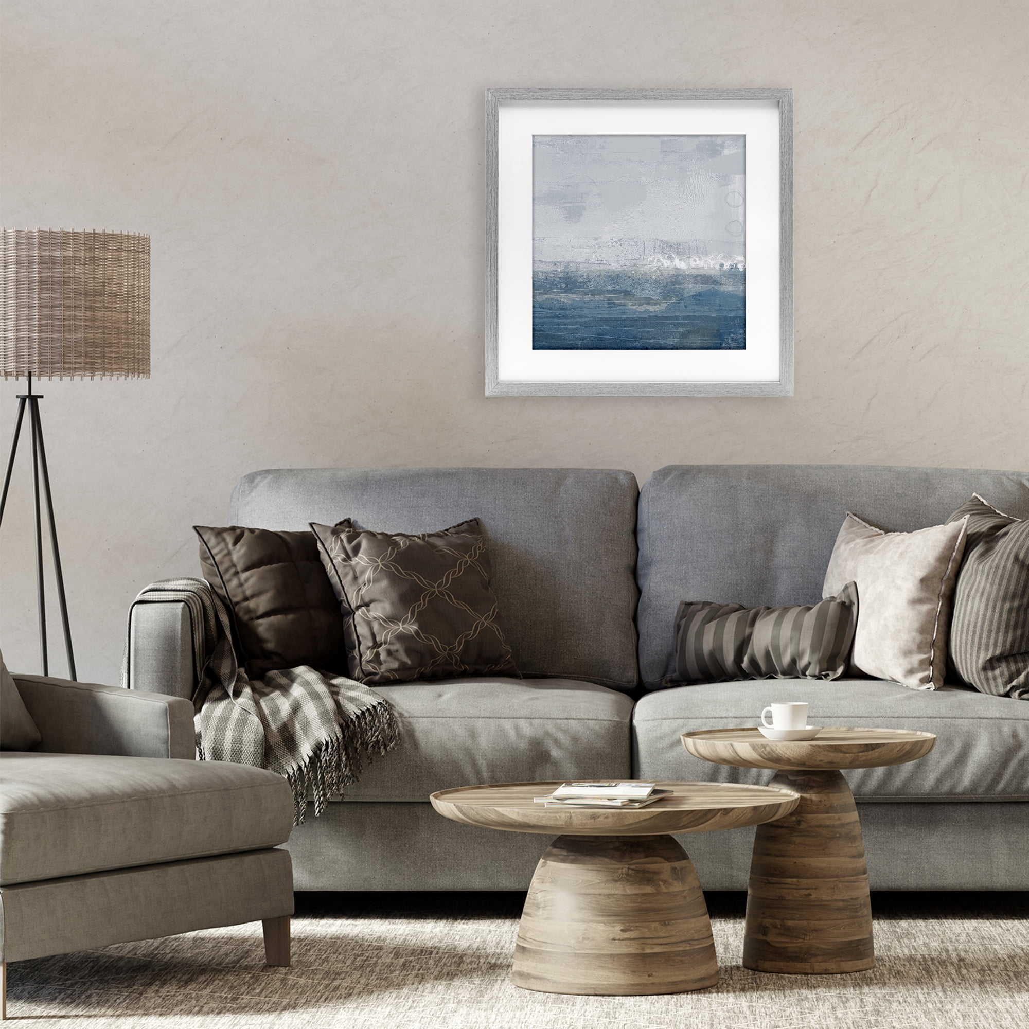 Stupell Industries Ocean Tide Abstract Gray Framed Print Under Glass, design by Dan Meneely