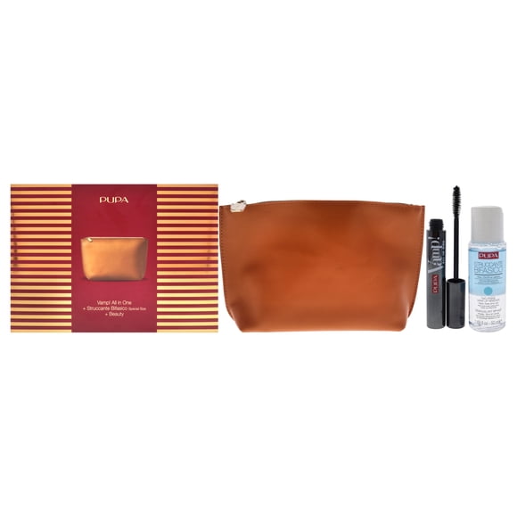 Máscara All in One Pupa Milano Vampiro 0.30 oz 101 Black 1.69 oz desmaquillador bifásico bolsa de belleza 3 Pc