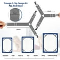 thumbnail image 4 of Bed Sheet Straps, Easy to Install Bed Sheet Clips, Fitted Sheet Clips Sheet Straps, Say Goodbye to The Messy Sheets (Gray-8 Pcs), 4 of 5