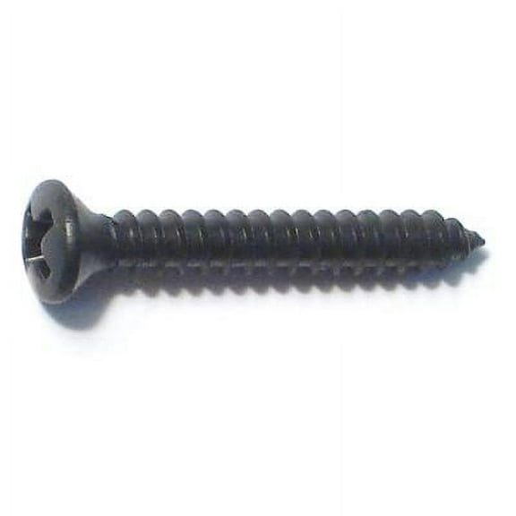 #4 x 1" Black Steel Phillips Flat Head Sheet Metal Screws (30 pcs.)