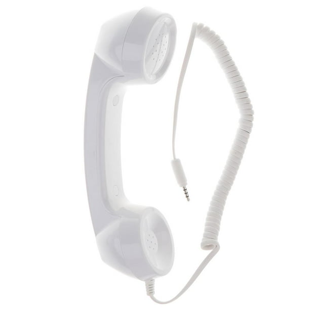 Auricular de teléfono con conector de 3,5 mm Auricular de teléfono celular con cable para teléfonos inteligentes Blanco