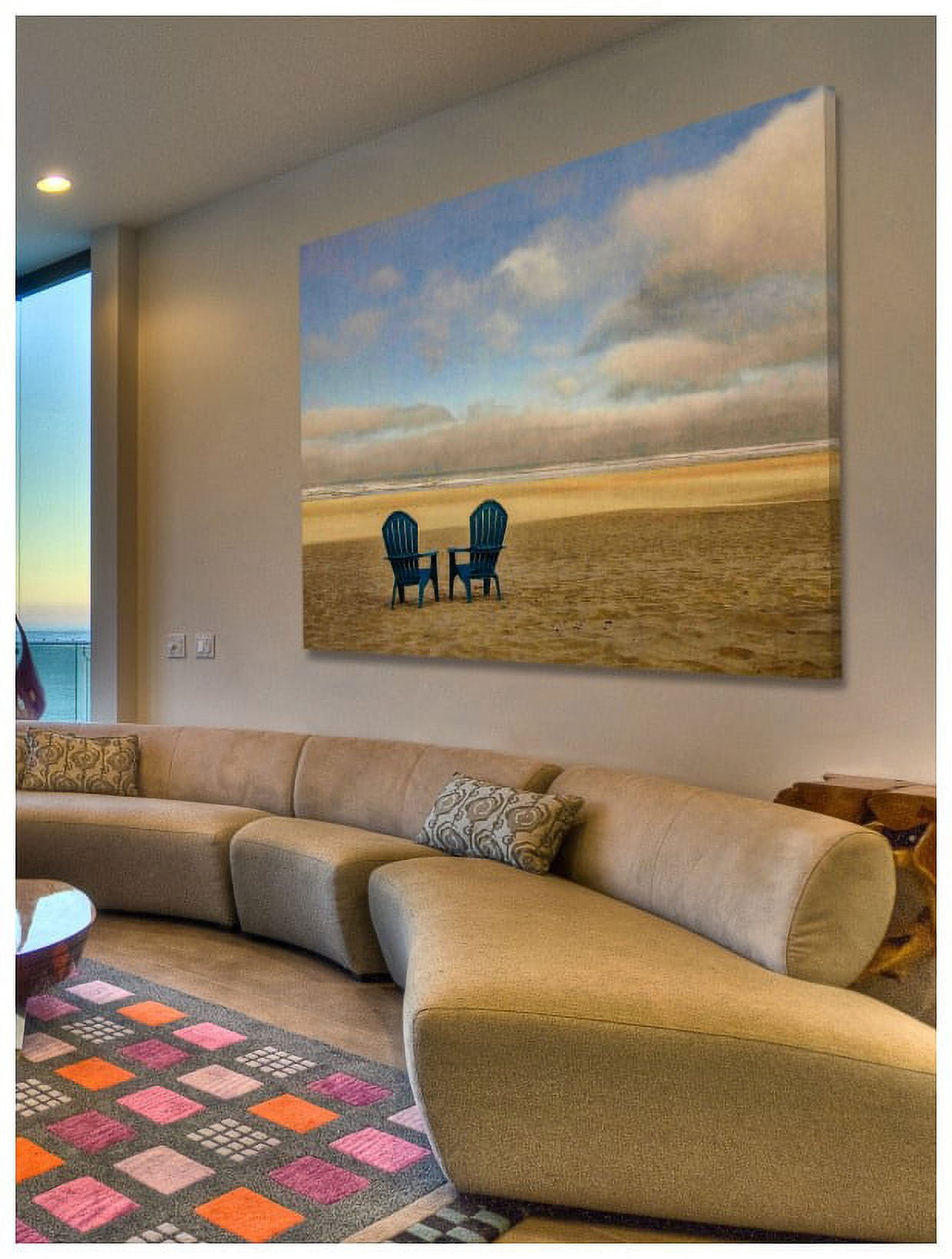 Marmont Hill "Two Chairs on the Sand 2" Painting Print on Canvas