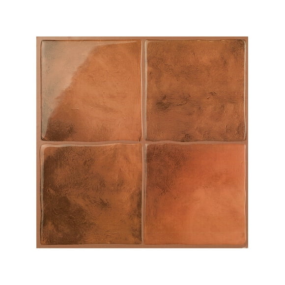 Smart Tiles - 3D Adhesive Peel and Stick Backsplash Tile, Brown - 5-Pack 9" x 9"