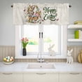 thumbnail image 5 of Valances for Windows Happy Easter Words on Linen Rod Pocket Short Curtain for Bathroom Living Room Bedroom Vintage Cute Bunny Eggs 1 Panel 42x12in, 5 of 9