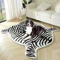 thumbnail image 5 of Dwelke Faux Cowhide Rug Zebra Print Retro Area Rug for a Western Boho Living Room Bedroom Decor 4.6' × 5.2' Zebra Black, 5 of 7