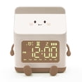 thumbnail image 1 of Reloj despertador para niños para niñas, reloj despertador de leche con reloj de entrenamiento para dormir para niños pequeños para la oficina en casa de la escuela (marrón), 1 of 5