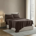 thumbnail image 2 of Lammaloe Twin Sheets Set, Hotel Style Deep Pocket 3 Piece Bed Sheets, Soft Microfiber Kids Bedding Set, Chocolate Brown, 2 of 8