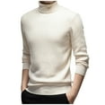 thumbnail image 1 of Styesk Mens Sweater Solid Color Pullover Sweater Cable Knit Turtleneck Sweater Comfy Soft Plush Oversized Sweater Casual Loose Sweaters with Ribbing Edge, 1 of 4