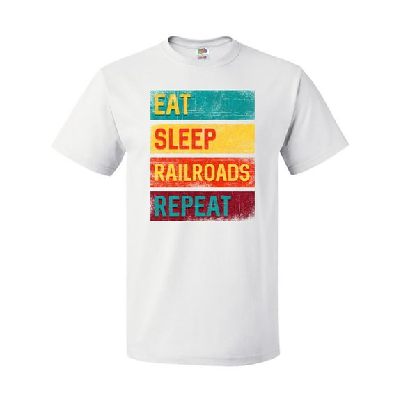 Inktastic Railroading Train Lover Eat Sleep Railroads Repeat T-Shirt