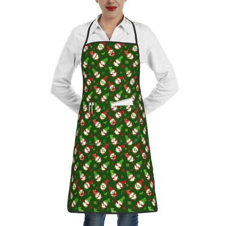 

Pofeuu Gnomes In Caps Print Aprons with Pockets Cute Aprons for Kitchen Cooking Server Barber Chef Apron