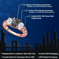 thumbnail image 2 of Gem Stone King 18K Rose Gold Plated Silver Green Mystic Topaz and White Moissanite Filigree Style 3 Stone Ring for Women (2.58 Cttw, Oval 8X6MM and 6X4MM) (Size 8), 2 of 6