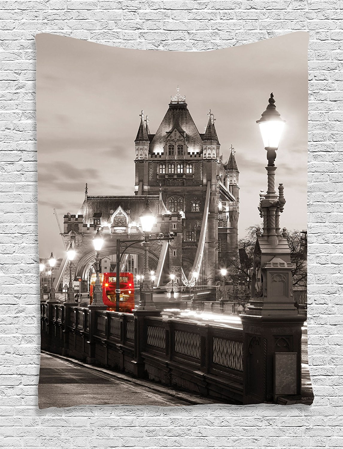 House Decor Tapestry Wall Hanging By London Themed Decor Tower Bridge In The Famous City Urban Life Scenery European Picture Bedroom Living Room