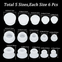1bag 30pcs 5 style Silicone Bottle Seal Plug Reusable Replacement Bottle Stopper White 10~17x9~10.5mm Pin: 6~13mm 6pcs/style