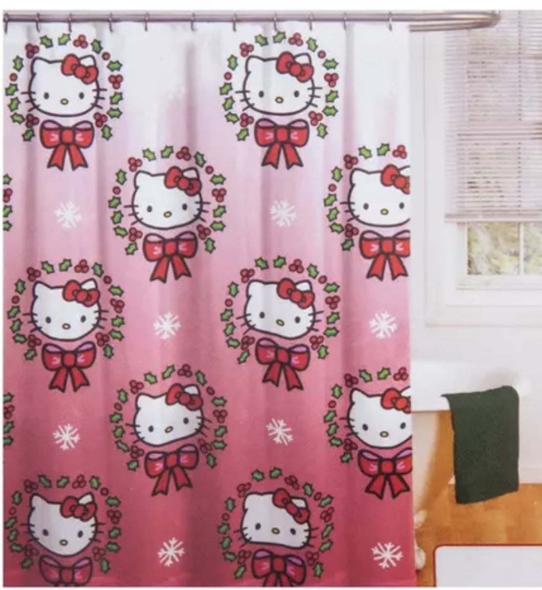 Hello Kitty "Holly Jolly" Shower Curtain