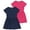 NAVY/FUCHSIA, variant on Pink Angel Girls' 2-Pack Short Sleeve Cotton Dresses - Superior Comfort, Breathable, Durable, and Easy Maintenance