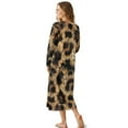 thumbnail image 2 of Tutolipy Leopard Print Nightgowns for Women Long Sleeve Sleepwear Breathable Loungewear V Neck Sleepshirts for Home, 4XL, 2 of 7