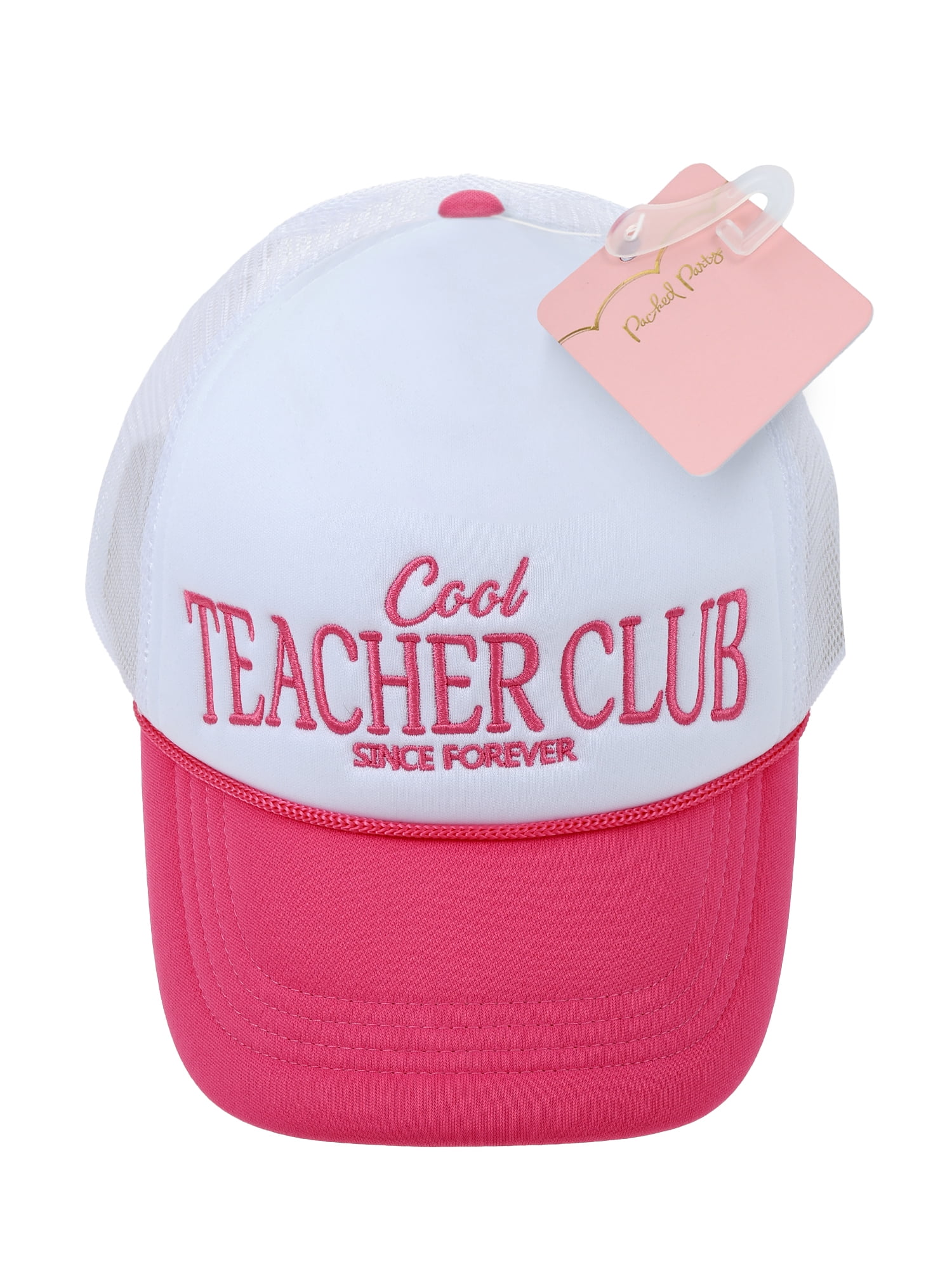 Packed Party Women's Cool Teacher Club Trucker Hat, Pink, 1 Piece