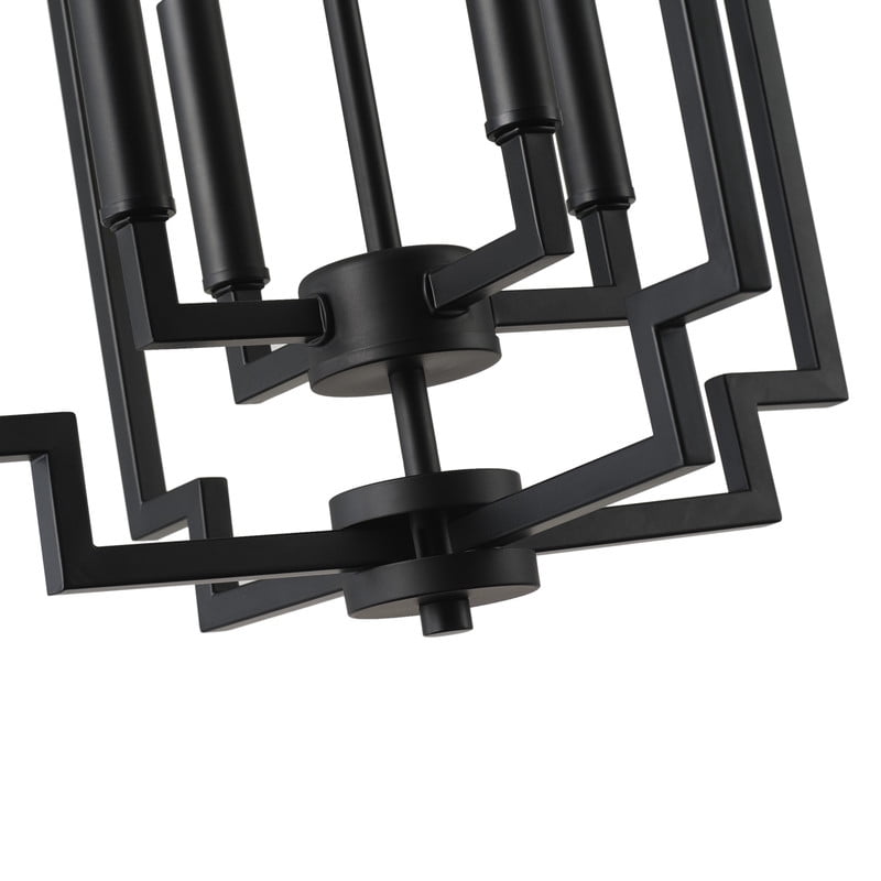 Matte Black Kitchen Island Pendant Lighting Industrial Hanging Light Fixture with Adjustable Chain for Dining Room - 13.9 IN
