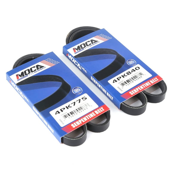 MOCA AUTOPARTS 2Pcs Serpentine Drive Belt Set Fit for 90-91 Acura Integra 1.8L
