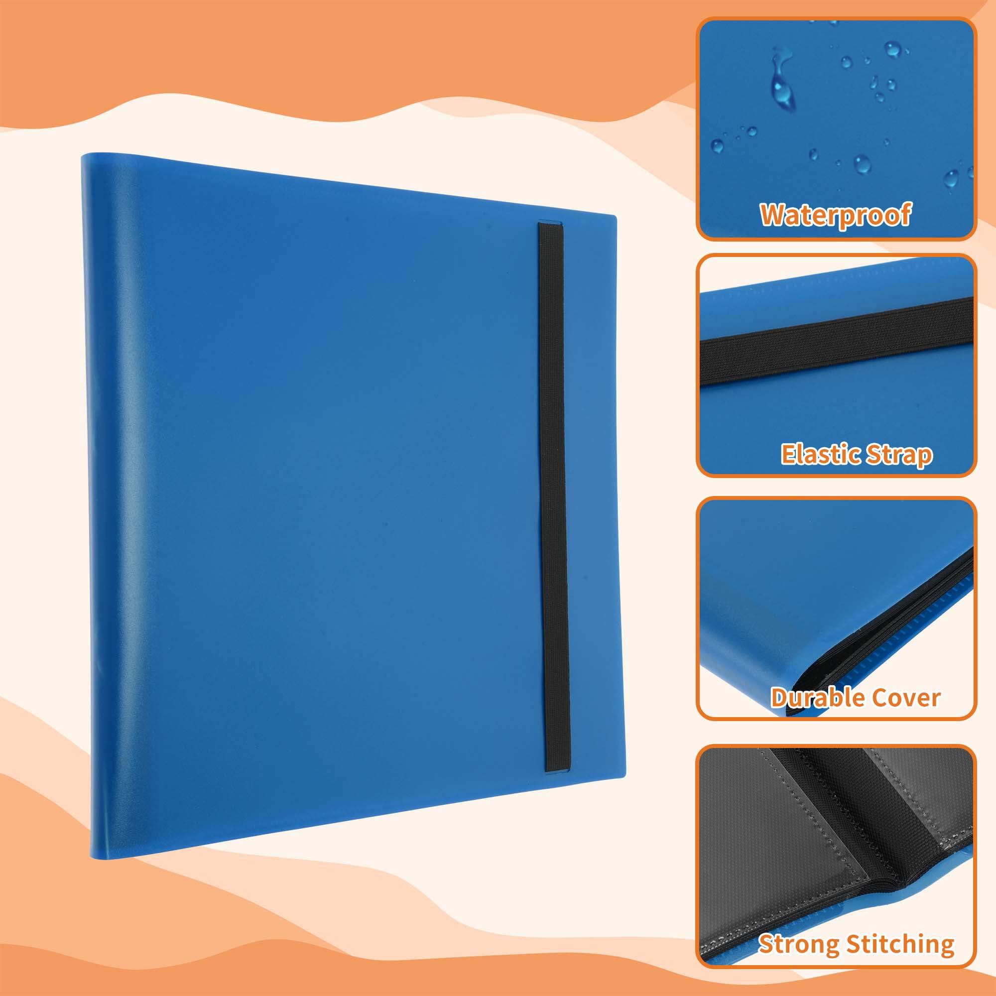 Unique Bargains Card Binder with 12 Pockets and 20 Pages for 480 Card Capacity ["Light Blue"]