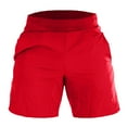 thumbnail image 6 of Aimik Hanes Men's Athletic Shorts Clearance Gym Workout Short Shorts Casual Shorts Running Bodybuilding 5 Inch Inseam Shorts Red L, 6 of 6