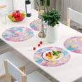 thumbnail image 6 of Ryvnso Candy Pastel Round Plate Mats Dining Table Placemat Set of 4 for Holiday Decoration, 6 of 7