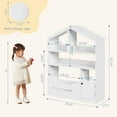 thumbnail image 2 of 2-Tier Kids Bookshelf, Toy Storage Organizer with Motion Sensor Light, Wooden Book Shelf, Kids Book Rack for Kids Rooms, Classroom, Playing Room, 2 of 7