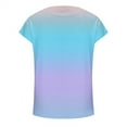 thumbnail image 3 of QLEICOM Women's Tee Shirts, Gradient Color Print Short Sleeve Crew Neck Tee Casual Loose Fit Summer Shirt Tops, Plus Size Gradient Loose Tops, Tees & Blouses for Women S-5XL, 3 of 5