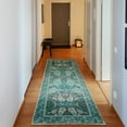 thumbnail image 1 of Oriental Decorative Rug, Bohemian Asian Culture Flowers Folk Artwork Traditional Floral Design, Quality Carpet for Bedroom Dorm and Living Room, 6 Sizes, Dark Seafoam, by Ambesonne, 1 of 2