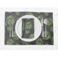 thumbnail image 1 of S4Sassy Gray Monstera Leaves Printed Dining Room Reversible Tablemats With Napkins set, 1 of 3