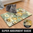 thumbnail image 3 of Dog Food Mat, 12" x 19" Flower Absorbent Dog Cat Bowl Mat for Food and Water, Cute Anti-Slip Rubber Pet Feeding Rug Protect Floors, Placemat for Feeding & Watering Supplies, Retro Floral, 3 of 6