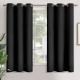 thumbnail image 1 of Youngstex Cortinas Opacas Negras De 63 Pulgadas De Largo, Juego De 2 Paneles – Oscurecimiento De La Habitación Con Aislamiento Térmico, Cortinas Negras Para Ventana Para Dormitorio, Sala De Estar, 2 P, 1 of 8