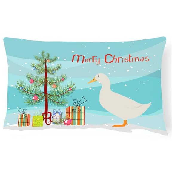 Carolines Treasures BB9227PW1216 Pekin Duck Christmas Canvas Fabric Decorative Pillow, Teal, 12H x16W,