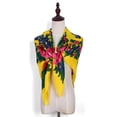thumbnail image 4 of NMMUED Women's Vintage Floral Headscarf 43.3" Large Square Shawl Wrap Elegant Neck Scarf Hair Accessory Yellow One Size, 4 of 8