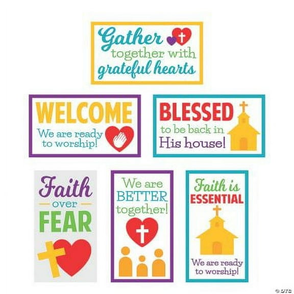 Church Safety Cutouts, Birthday, Party Decor, 6 Pieces