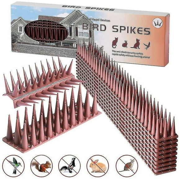 12pcs Anti Bird Spike Strips For Fence Roof Railing Bird Control Spikes