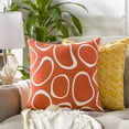 thumbnail image 4 of Lachen Woven Modern Pillow Cover in Burnt Orange, Cream, 4 of 4