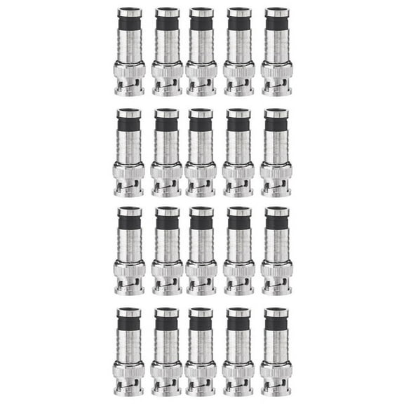 20 Pcs BNC Compression Connector for Coax RG59 Cable CCTV Cameras