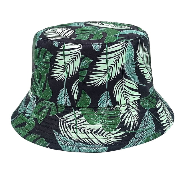 PMVFHDE Women Bucket Hat Spring Pattern Fisherman Flat Versatile Pot Hat Print Summer Sunscreen Cap