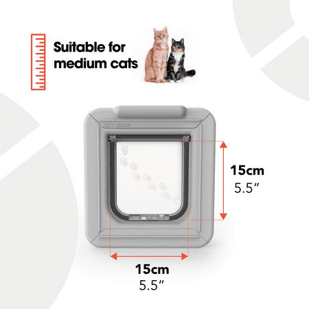 Cat Mate Elite I.D. Disc Cat Door for Entry and Exit Control with Timer Control - White