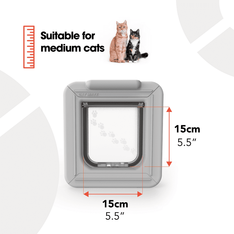 Free Shipping Cat Mate Elite Microchip Pet Door with Timer Control LCD Display and 4 Way Locking Options for Entry Control Walmart