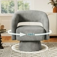 thumbnail image 2 of Ebello 360° Swivel Barrel Chair, Velvet Accent Armchair for Living Room, Bedroom & Office, Gray, 2 of 10