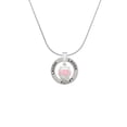 thumbnail image 2 of Delight Jewelry Silvertone Pink Heart Spinner Laugh Ring Charm Necklace, 18", 2 of 4