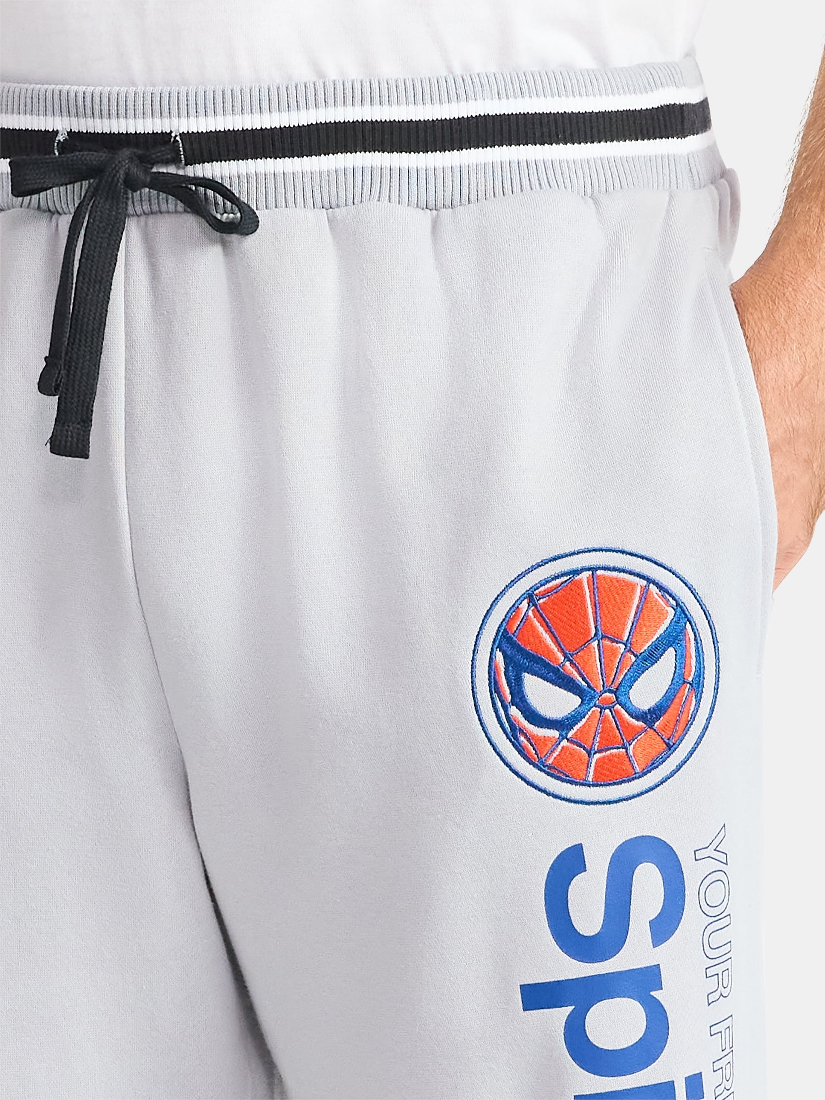 Spider-Man Men's and Big Men's Graphic Sweatpants with Embroidered Patch, Sizes XS-3XL
